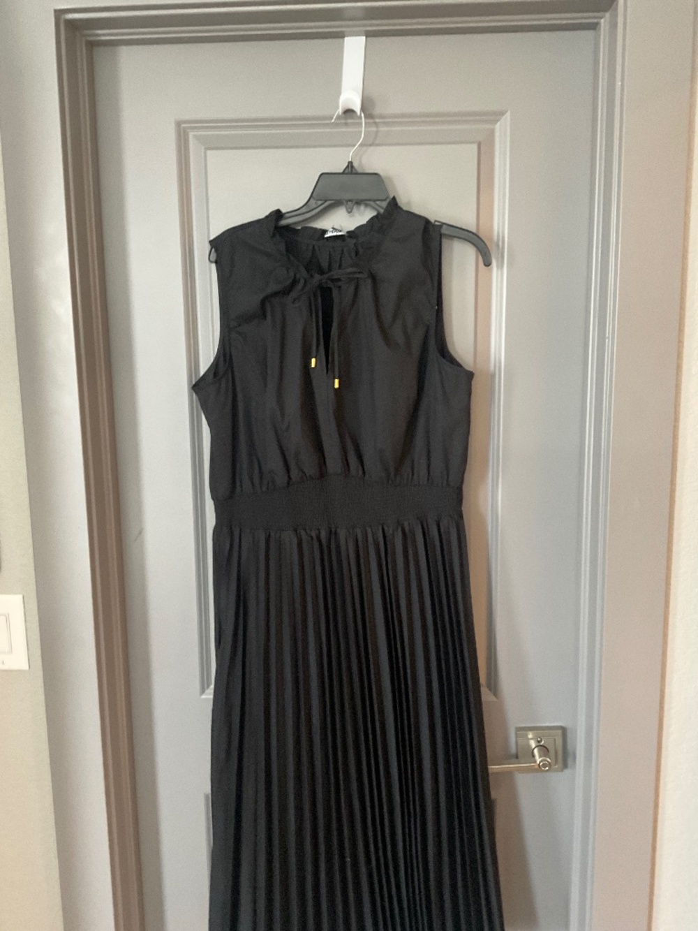 Ellen Tracy Black Knife Pleat Dress